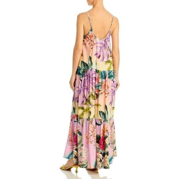 PQ SWIM Maxi Dress Aaron Floral Lavender Oasis Resortwear NEW - Picture 2 of 10